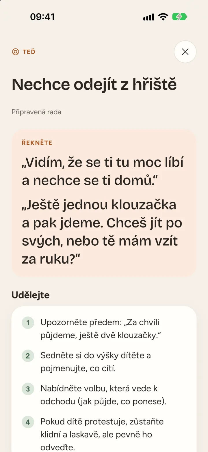Rada v aplikaci: co dítěti říct, když nechce odejít z hřiště
